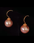 18K GOLD LARGE PINK FRESHWATER PEARLS