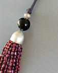 RED PEARL TORSADE WITH SILVER