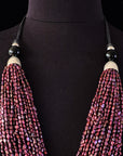RED PEARL TORSADE WITH SILVER