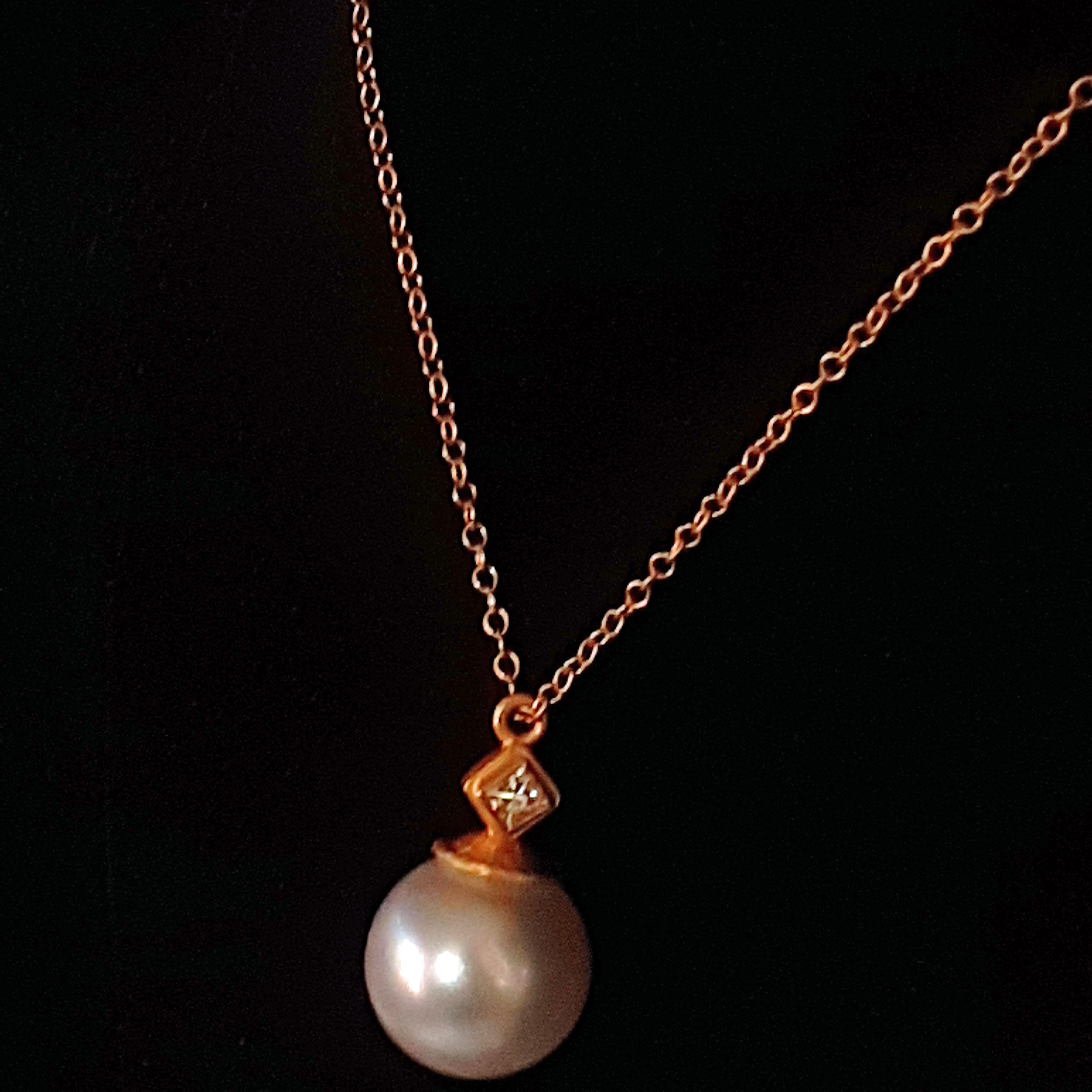 South Sea Pearl 22K Diamond Pendant
