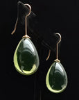 LARGE GREEN AMBER DROP EARRINGS