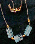 Aquamarine Delicate Contemporary Necklace