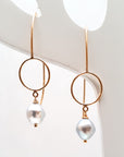 GEO EARWIRES with GEM DROP NATURAL COLOR BLUE AKOYA PEARL