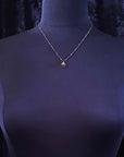 CITRINE GEM BALL SILVER PENDANT NECKLET
