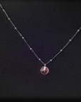 CITRINE GEM BALL SILVER PENDANT NECKLET