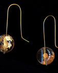 Golden Dragon + Rock Crystal Quartz Ear Wires