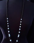 AQUAMARINE + BLACK ONYX ROPE