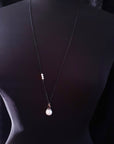 Pendant: Large White Edison Pearl with White Gold