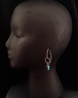 GEO EARWIRES with GEM DROP Blue Topaz