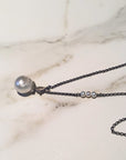 Pendant: Large White Edison Pearl with White Gold