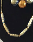 VENETIAN GLASS BLUE GOLD NECKLACE