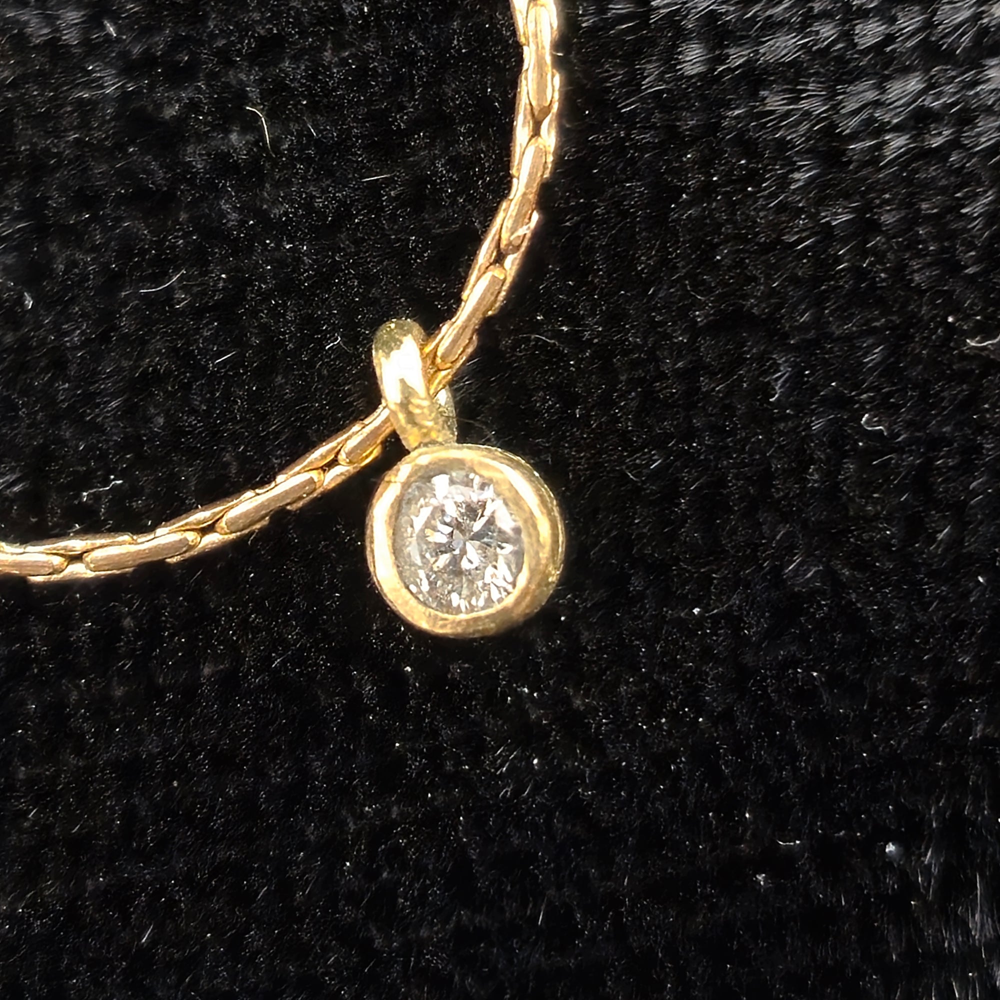 Tiny Diamond Pendant 18K Gold