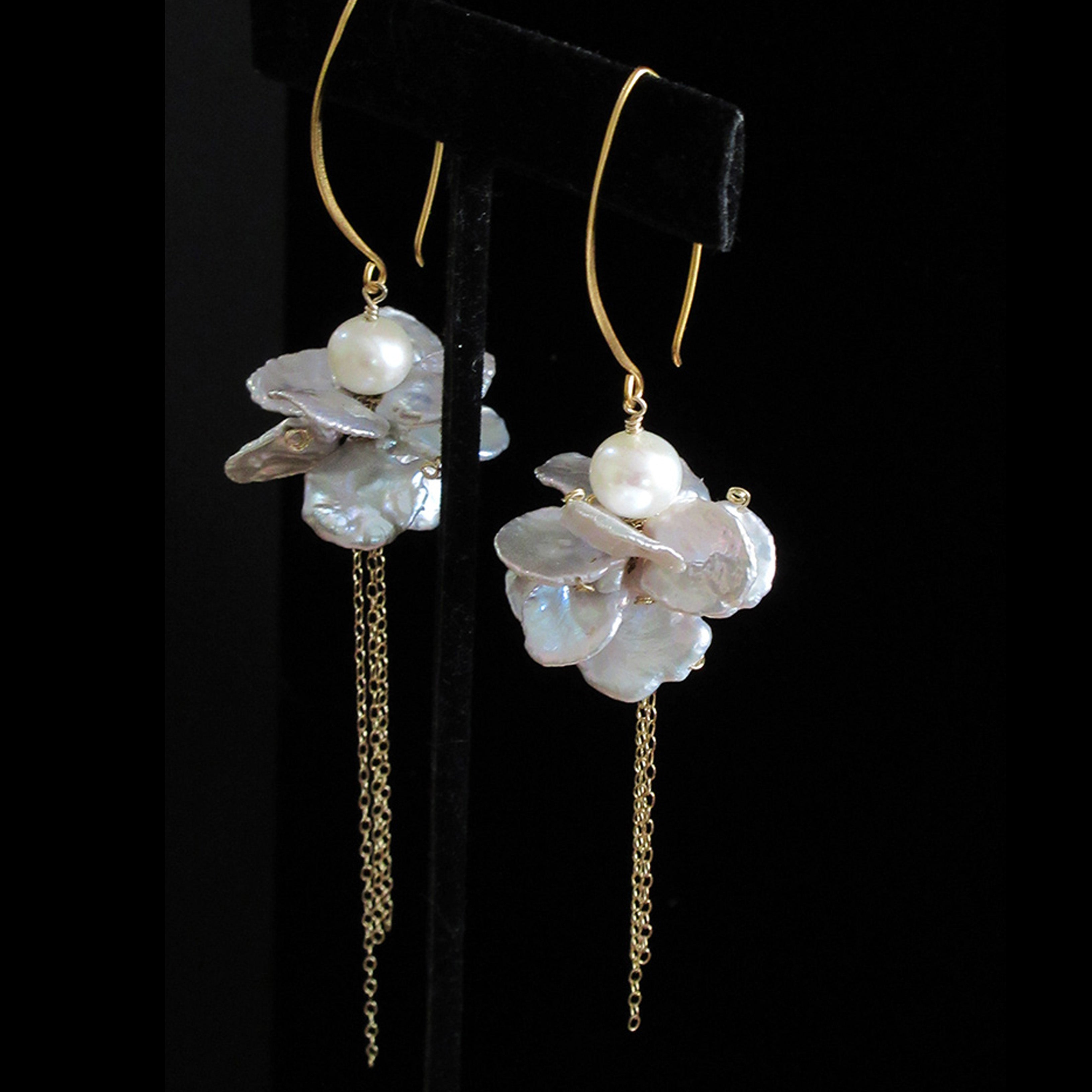 Abundance Petal Pearl Earrings