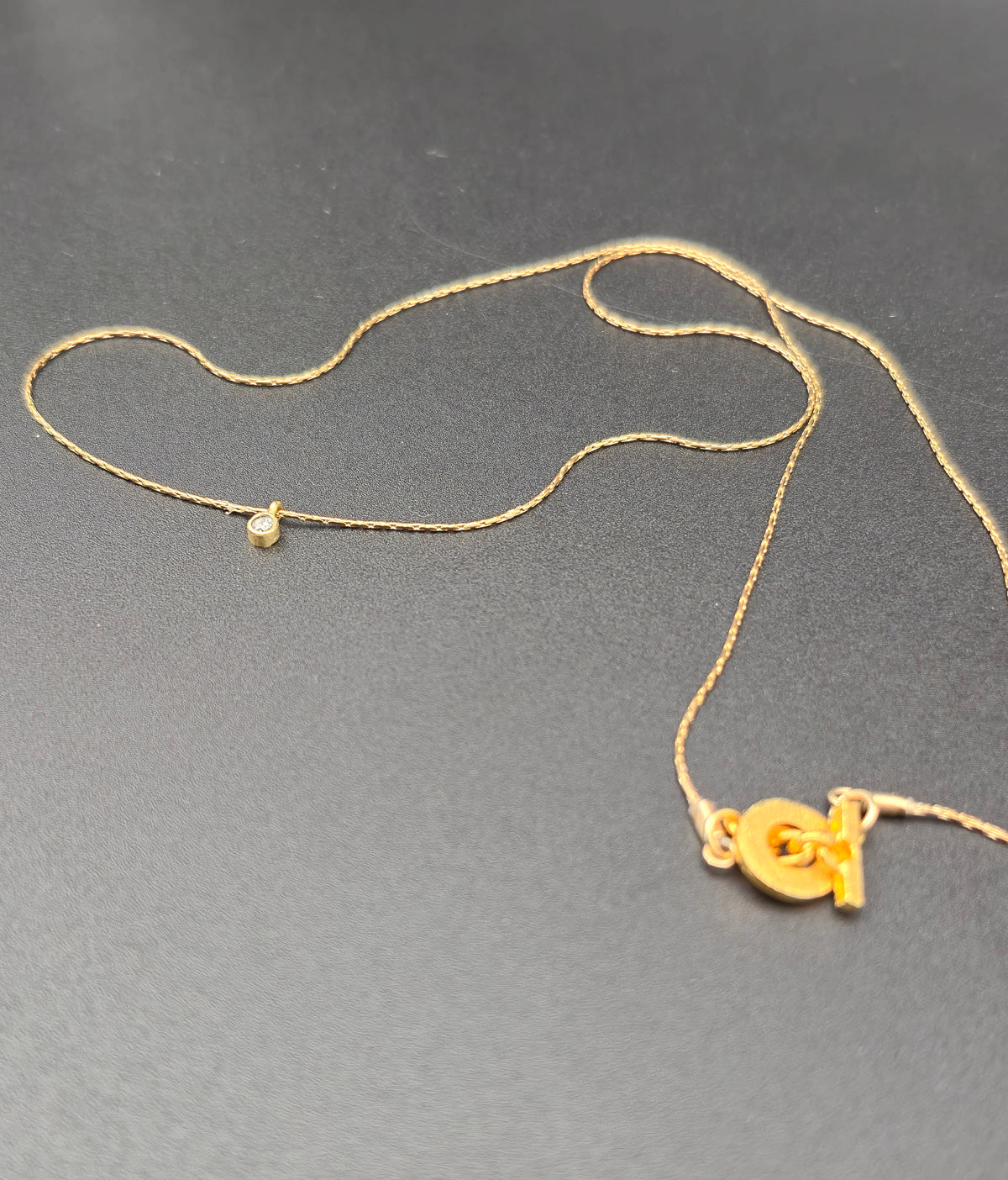 Tiny Diamond Pendant 18K Gold