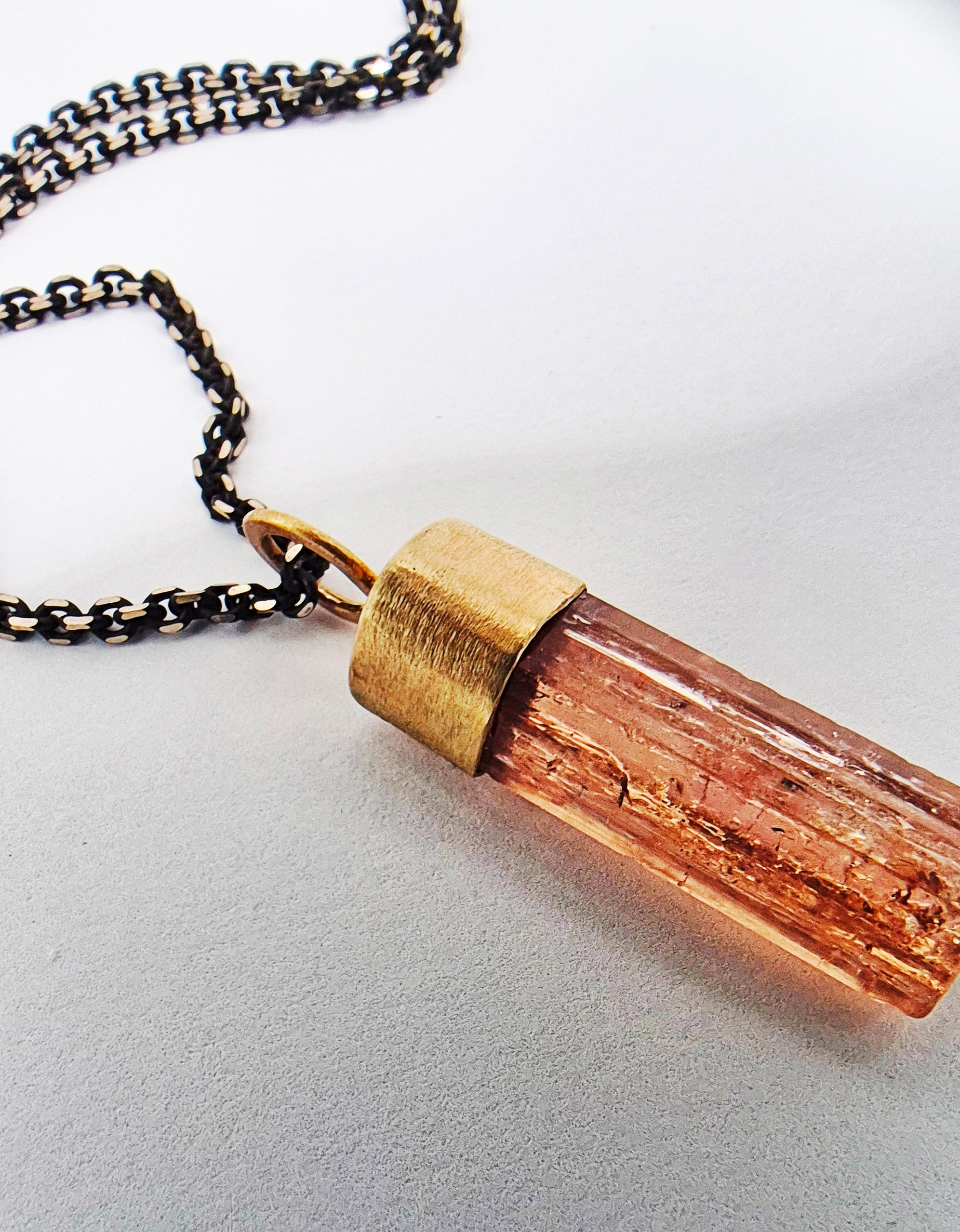 "Luminous Splendor" BRAZILIAN PRECIOUS TOPAZ 14K GOLD PENDANT