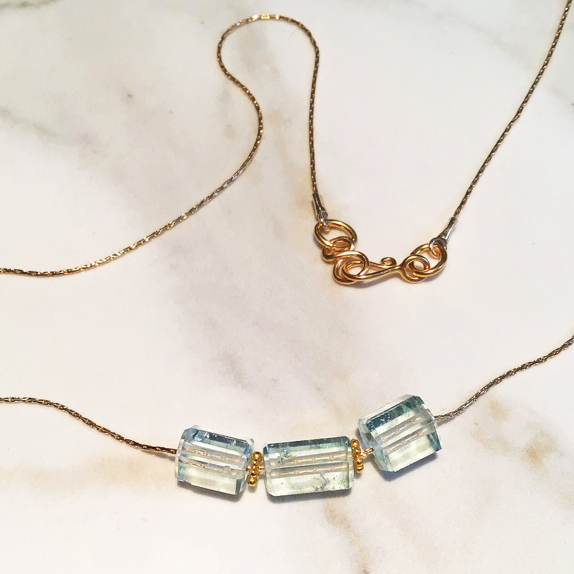 Aquamarine Delicate Contemporary Necklace