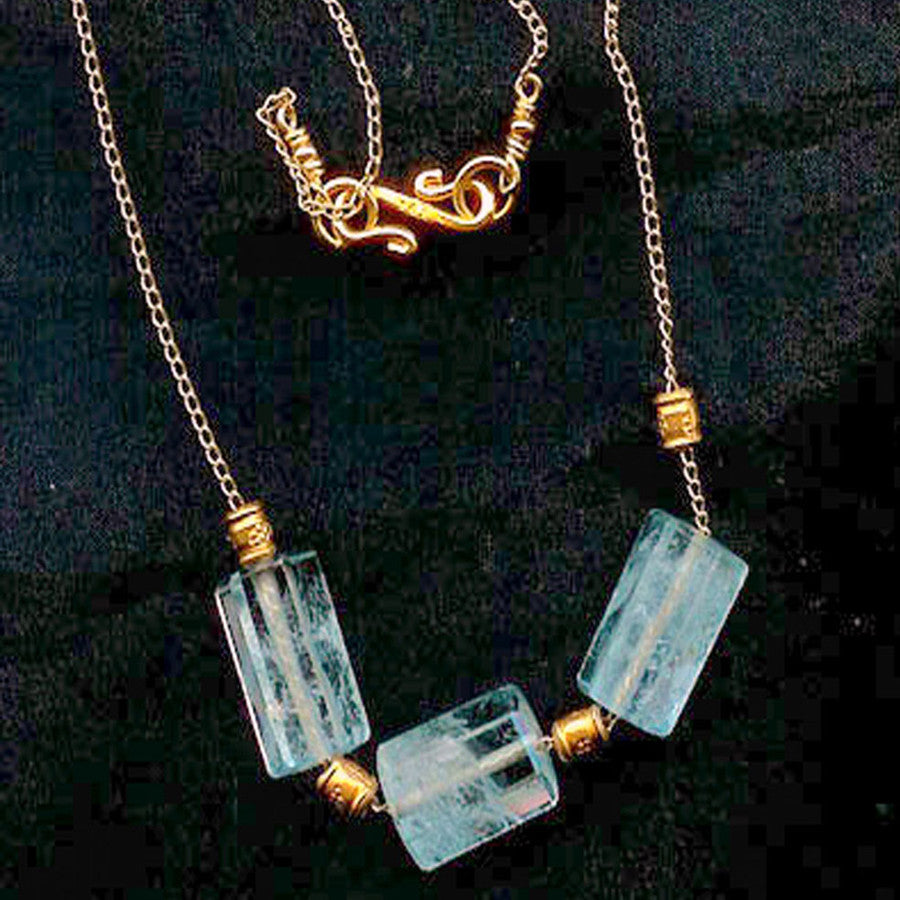 Aquamarine Delicate Contemporary Necklace