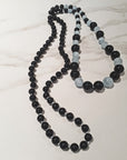 AQUAMARINE + BLACK ONYX ROPE