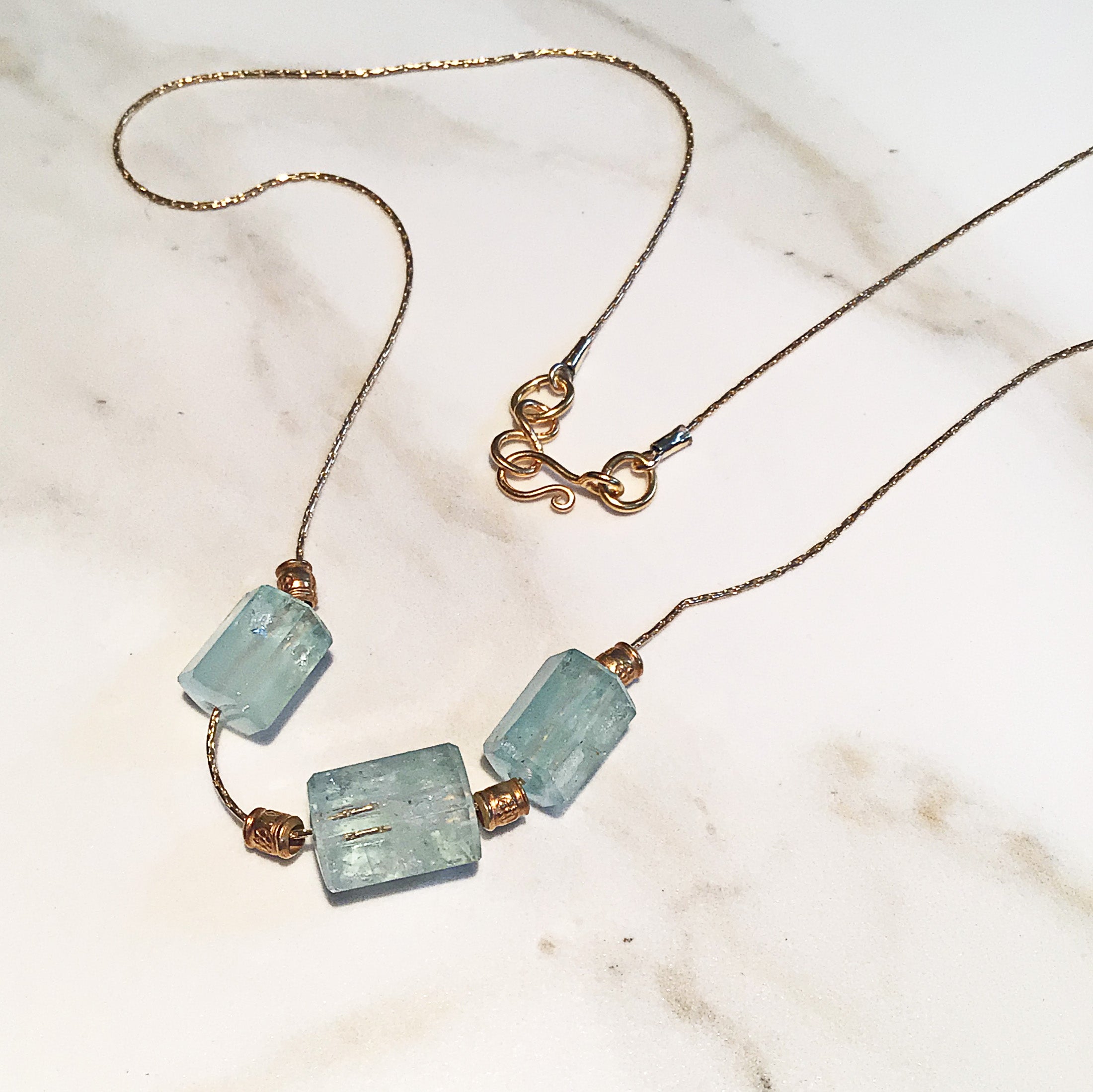 Aquamarine Delicate Contemporary Necklace