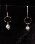GEO EARWIRES with GEM DROP NATURAL COLOR BLUE AKOYA PEARL