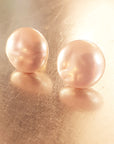 Blush Freshwater Pearl BUTTON Earrings
