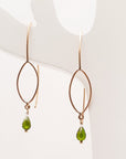 GEO EARWIRES  with GEM  DROP CHROME DIOPSIDE