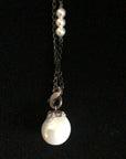 Pendant: Large White Edison Pearl with White Gold