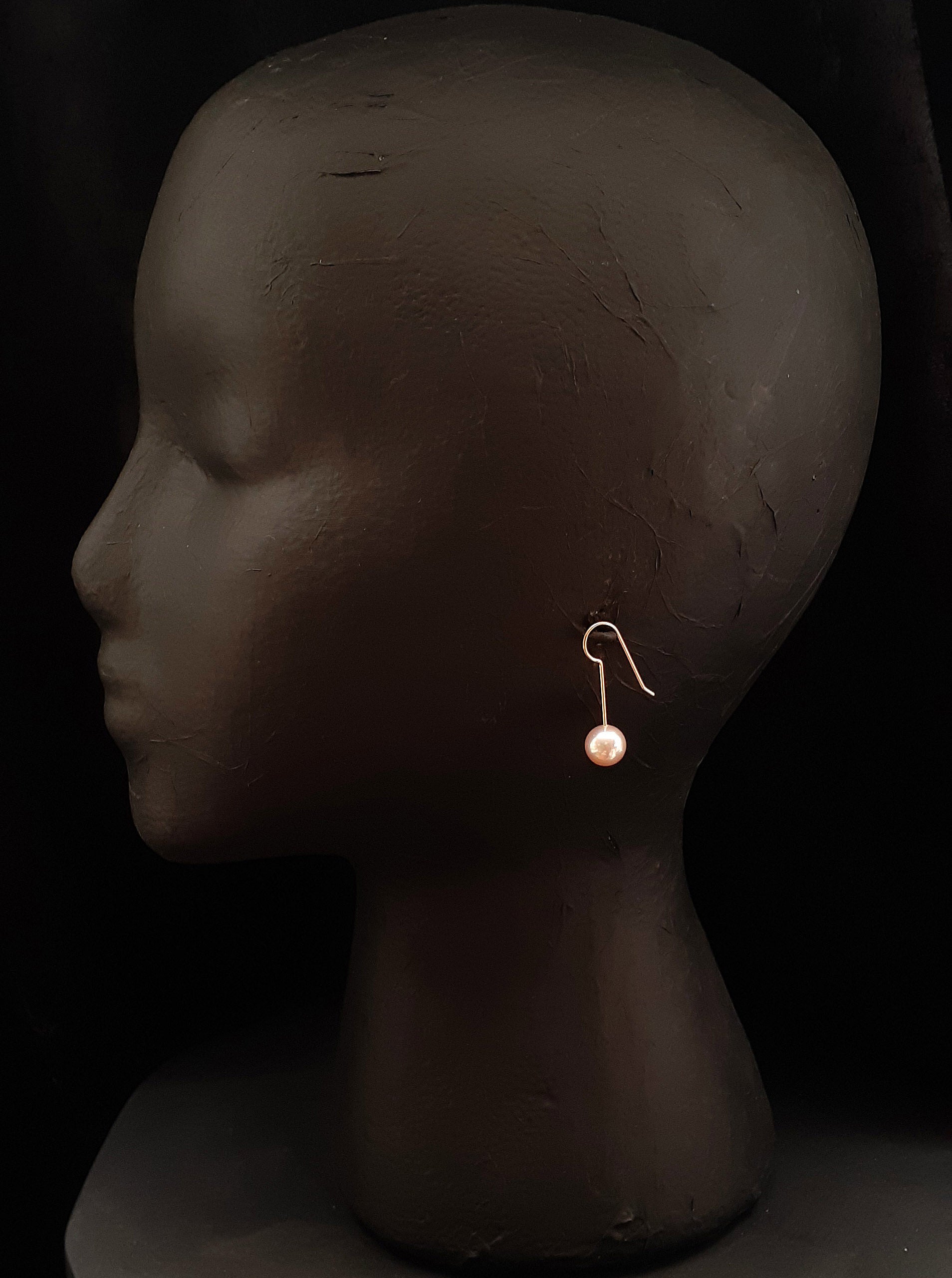 Golden Natural Color Pearl Earring