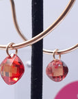 Hammered Gold Hoop Earrings with Gemstones