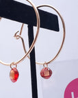 Hammered Gold Hoop Earrings with Gemstones