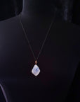 MOONSTONE LARGE ROUGH PENDANT Black Italian Chain