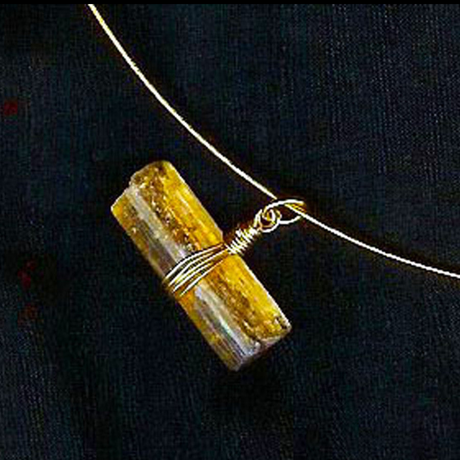 Precious Topaz WIRE-WRAP Pendant Necklace