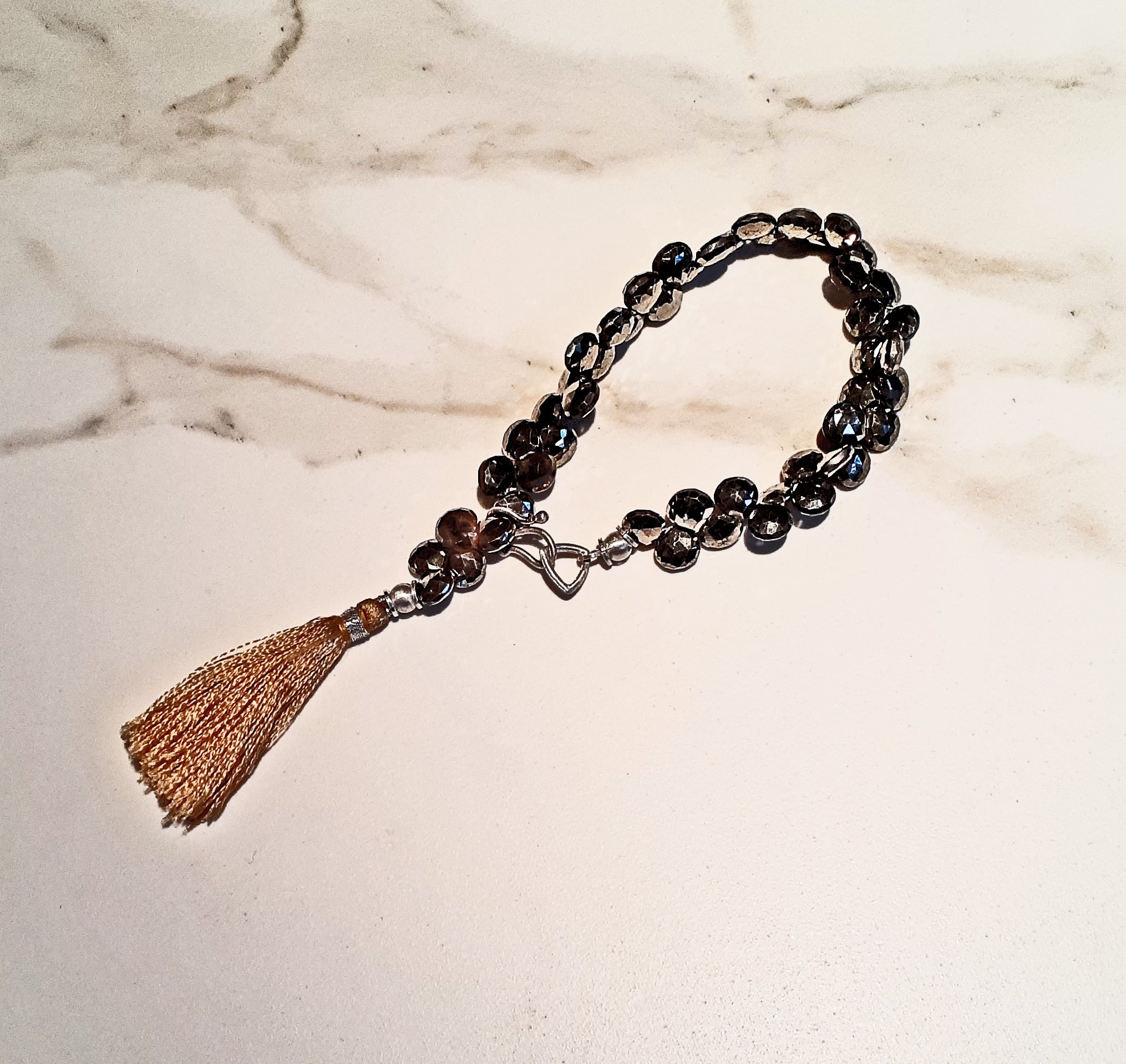 Pyrite Drops + Tassle Bracelet