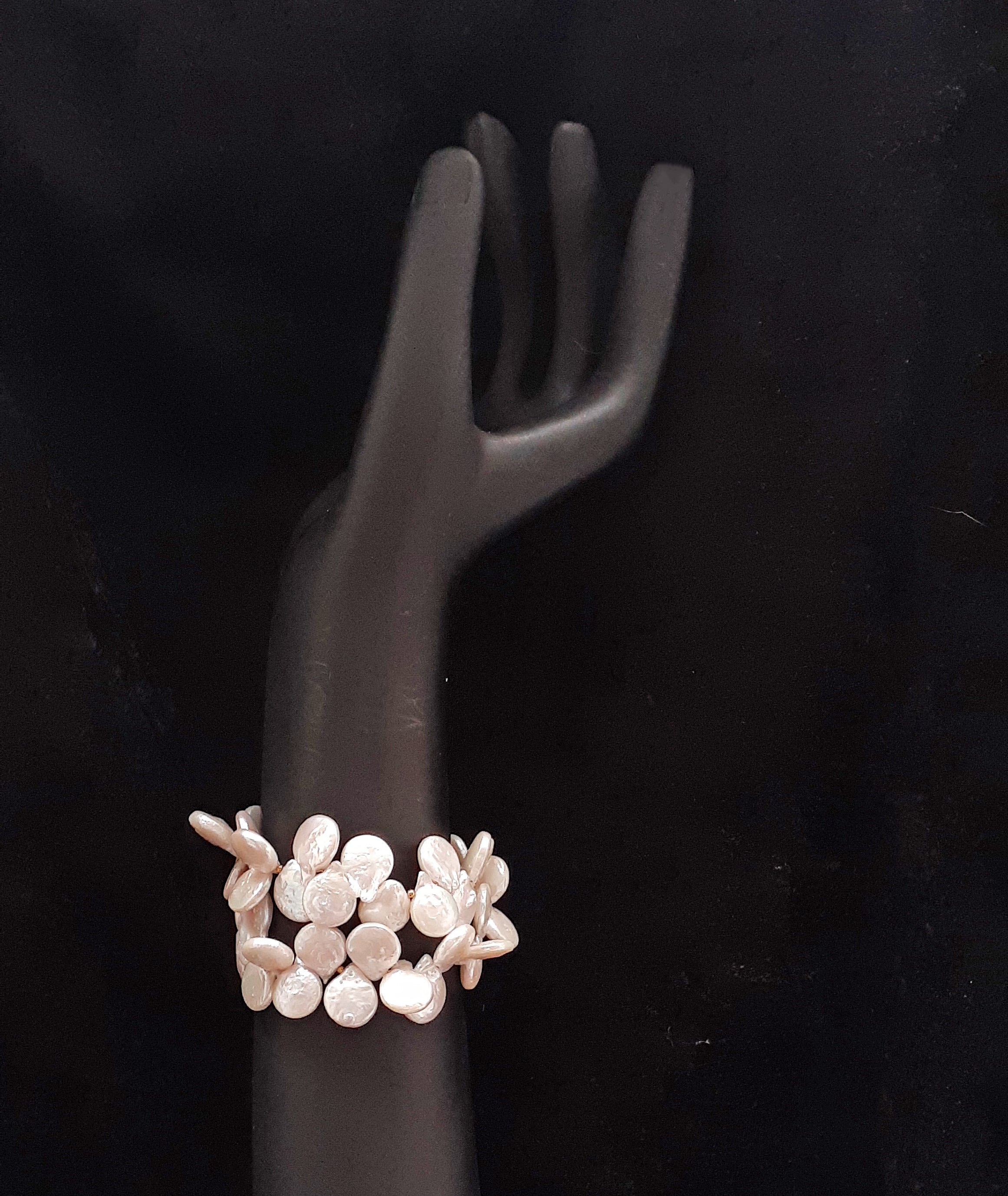 WHITE PEARL DROP BRACELET/CHOKER - 2 in 1
