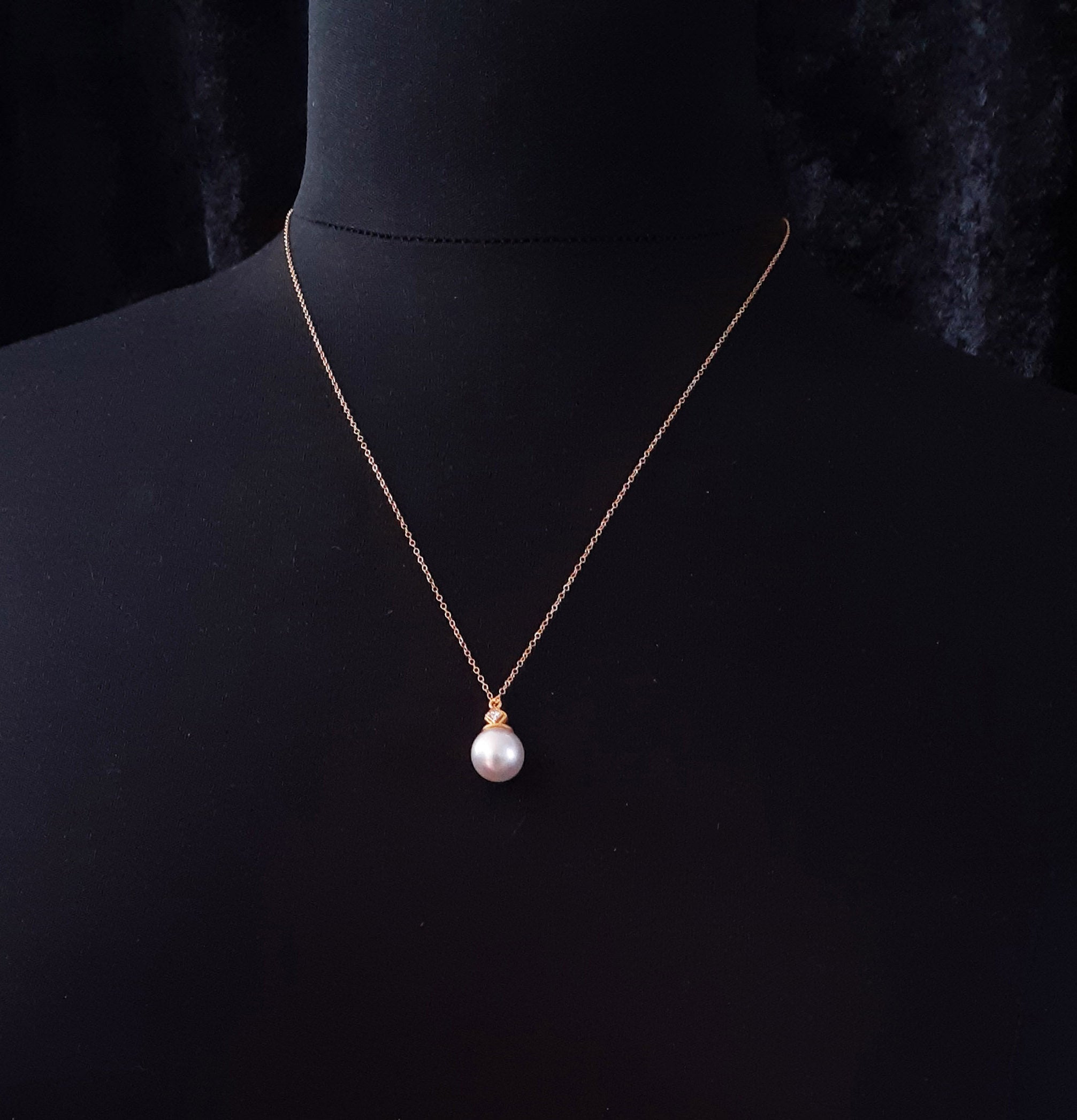 South Sea Pearl + 22K Diamond Pendant